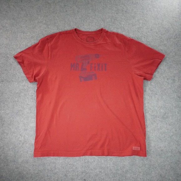 Life Is Good Other - Life Is Good Shirt Mens XL Red Short Sleeve Crew‎ Neck Mr. Fix It Handyman